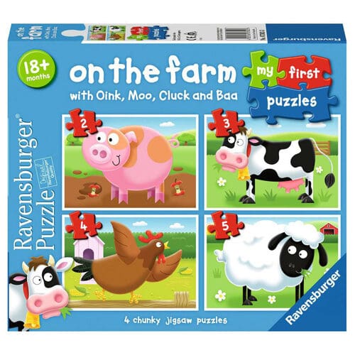 On the Farm My First Puzzles (2,3,4,5pc) - Puzzle Night Fun