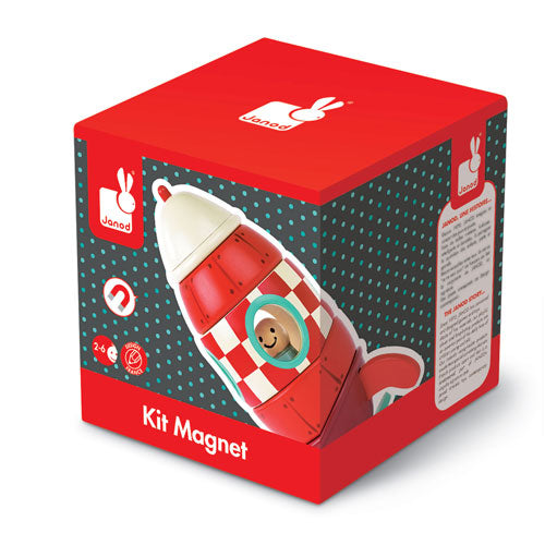 Magnetic Wooden Stacking Rocket - Curious Kids Play