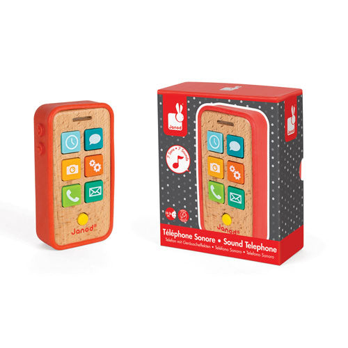 Wooden Mobile Telephone With Sounds - Party Play Pick